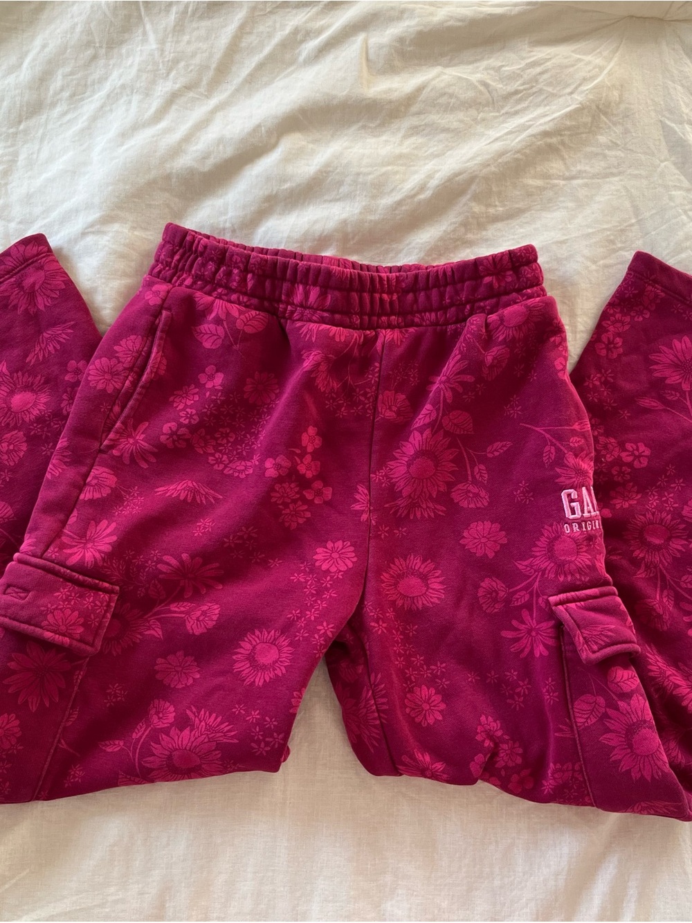 Old Navy Pink Floral Cargo Joggers